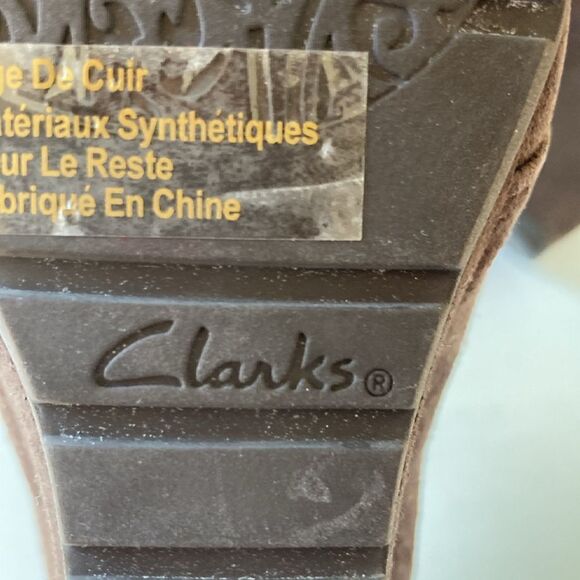 Clarks Artisan Rosepoint Dew Lace-Up Leather Suede Wedge Bootie Size 6M - Picture 7 of 11